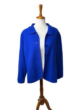 Appleseed’s Petites Wool Jacket PXL Blue Boiled Wool Cardigan Coat